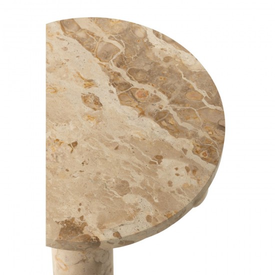 Jline Bijzettafel Rond Marmer Beige.