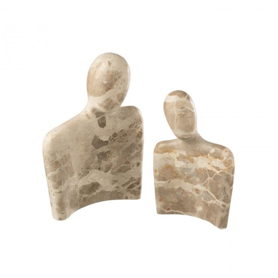 J Line couples paires statuettes Jolipa Couple Câlin Marbre Beige.