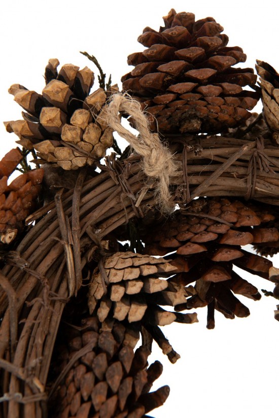 J Line couronnes Jolipa Couronne Pomme De Pin Fleur Séchée Marron Foncé.