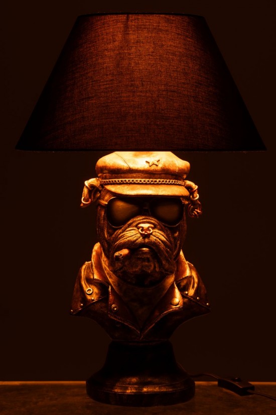 J Line Éclairage Armatures Luminaires D'intérieur Pieds De Lampe Avec Abat Jour Lampes De Table Jolipa Lampe Bulldog Polyresin.