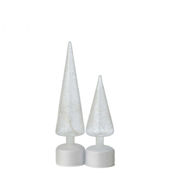 J Line Tree Led Turning Glass White Transparent Large x mas christmas trees on foot.