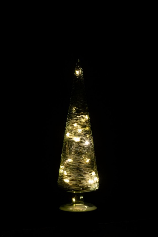 J Line arbres sapins de noel sur pied Jolipa Arbre Led Tournant Verre Vert Large.