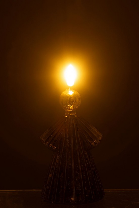 J Line anges statuettes Jolipa Ange Led Verre Doré Small.