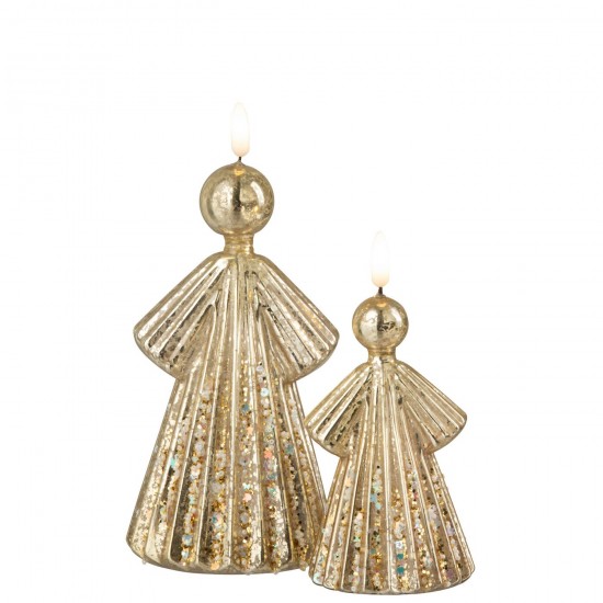 Jline Engel Led Glas Goldfarben Large engelchen.