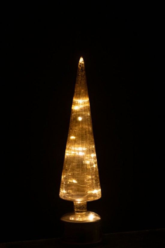 J Line hivers Jolipa Arbre Led Tournant Verre Doré Large.