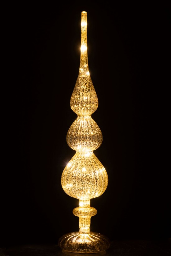 J Line hivers Jolipa Arbre Led Verre Doré.