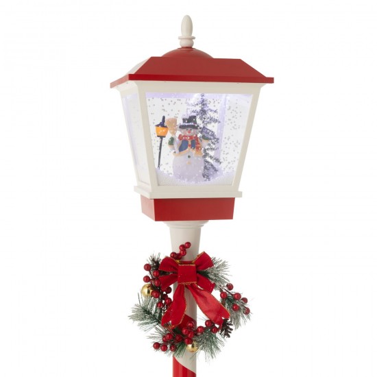 Jline Straatlamp Led Sneeuw Plastiek Kerstrood Groen.