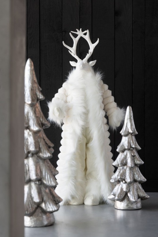 J Line Cervo Cappotto Dritto Poliestere Bianco Small Ciervo Abrigo De Pie Poliéster Blanco Small.