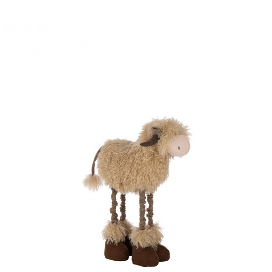 J Line vaches statuettes Jolipa Vache Téléscopique Polyester Marron Foncé Beige Large.