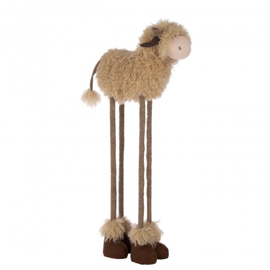 J Line Koe Telescopisch Polyester Donkerbruin Beige Large L44xB17xH98 cm koeien JO59525.