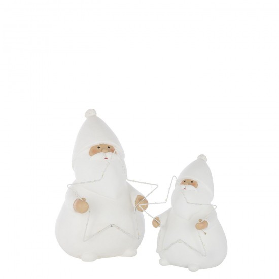 Jline Kerstman Led Ster Polyresin Wit Large.