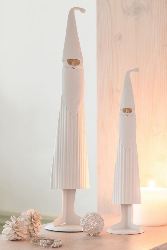 J Line Babbo Natale Moderno Metallo Bianco Large Papá Noel Moderno Metal Blanco Large.