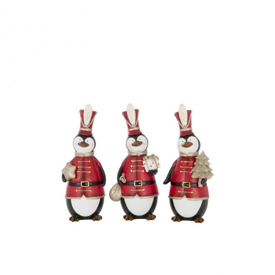 J Line Pinguïn Kerstmis Polyresin Meerkleurig Large L11xB9xH26 cm JO59591.