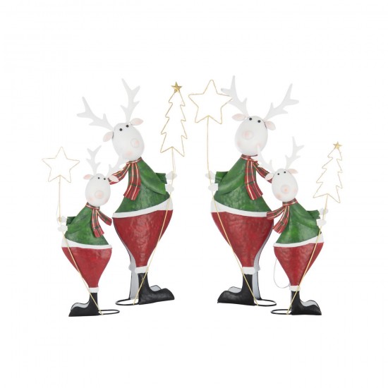 Jline Rendier Led Ster Boom Metaal Meerkleurig Large Assortiment Van 2.