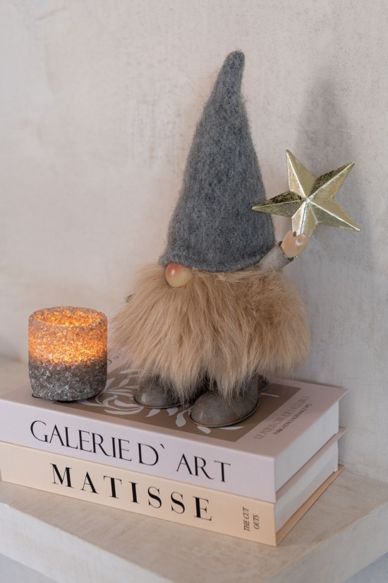 J Line Babbo Natale Stella Albero Metallo Multicolore Medium Assortimento Di 2 Papá Noel Estrella Árbol Metal Multicolor Mediu.