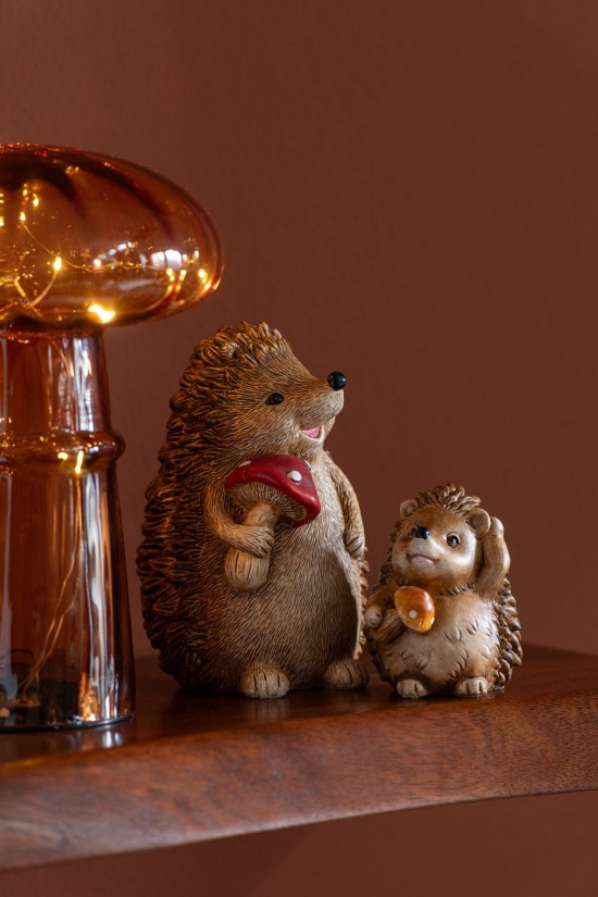 J Line Riccio Fungo Poliresina Marrone Assortimento Di 3 Erizo Seta Poliresina Marrón Surtido De 3.