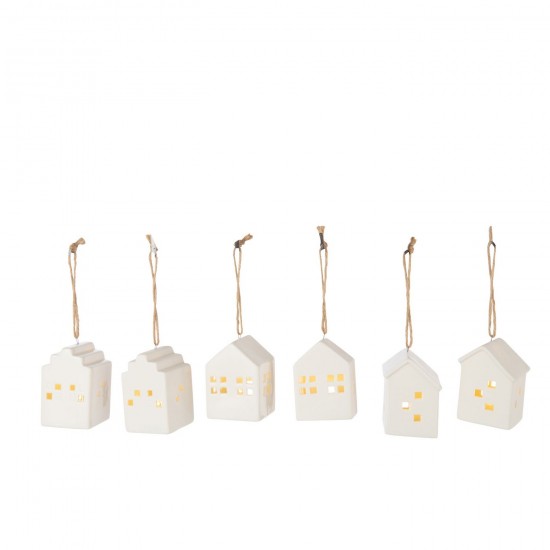 J Line Hanger Led House Clay White Assortment Of 6 pendants.