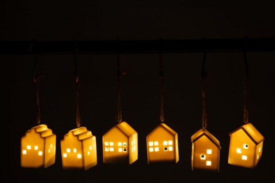 Jline Aufhänger Led Haus Ton Weiß Sortiert 6 hanger haenger.