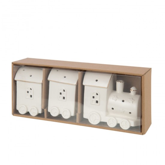 J Line Train Led 2 Wagons Clay White.