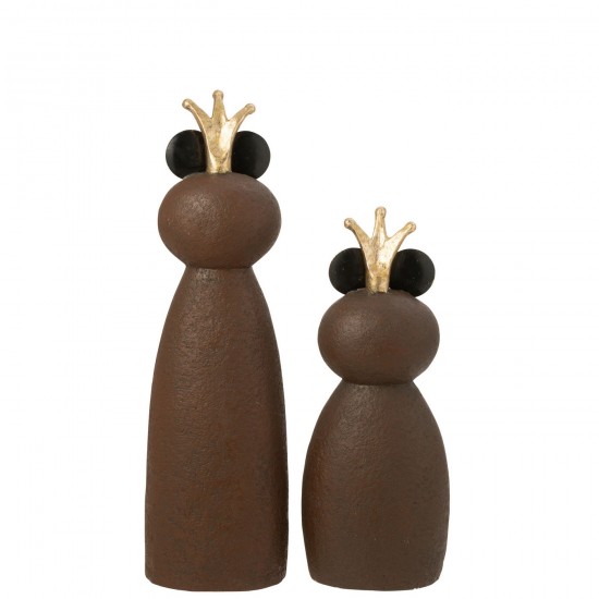 Jline Kikker Kroon Magnesium Donkerbruin Goudkleurig Large.