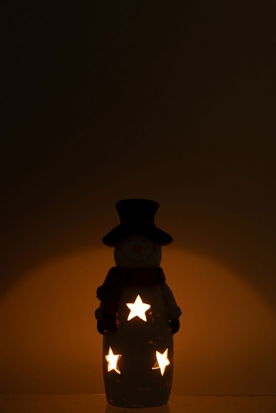 J Line photophores Jolipa Photophore Bonhomme De Neige Écharpe Chapeau Magnésium Multicolore Small.