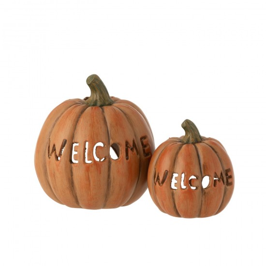 Jline Pompoen Welcome Klei Caramel Large.