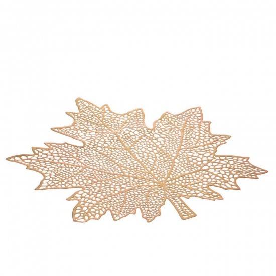 J Line Placemat Leaf Plastiek Lichtroze L43xB43 cm placemats tafelmatten tafelmatjes JO59756.