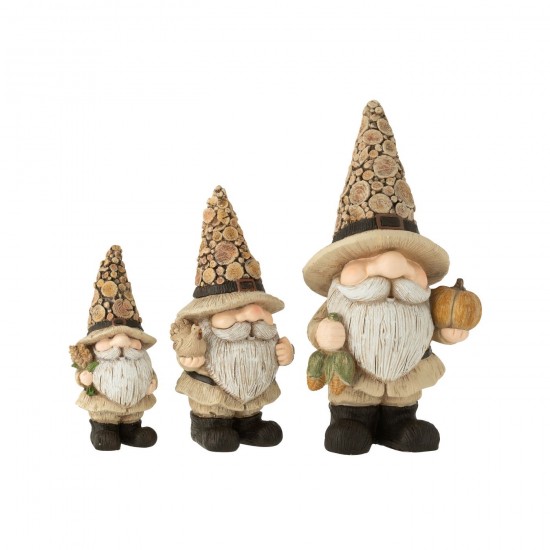 J Line lutins statuettes Jolipa Lutin Imitation Bois Polyrésine Naturel Large.