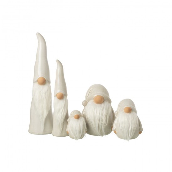 J Line lutins statuettes Jolipa Lutin Chapeau Pointu Porcelaine Gris Clair Large.