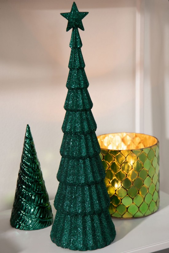 J Line Albero Stella Plastica Verde Scuro Assortimento Di 2 Árbol Estrella Plástico Verde Oscuro Surtido De 2.