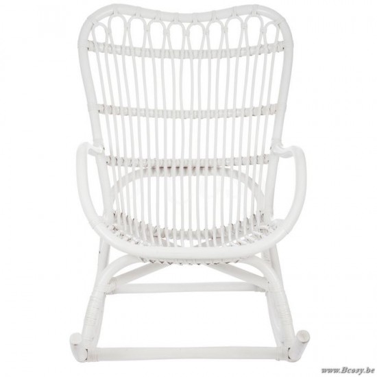 Jline 61391 rotan schommelstoel wit of naturel riet j line ondarro schommelstoel wit Zitmeubels Siège Seat Sitzmöbel Asientos Sedie MEUBELEN Stoelen Krukken
