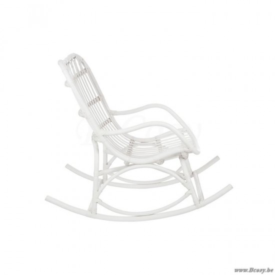 J Line Jline Schommelstoel Rotan Mat Wit