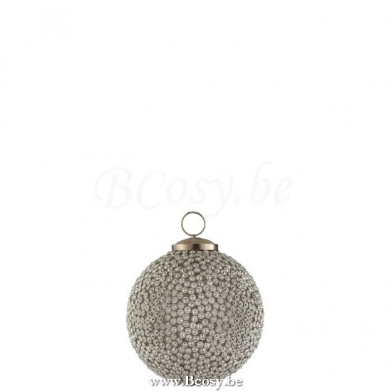 J Line 6140 Kerstbal Diamant Glas Wit Large Ø10 kerstballen kerstbollen