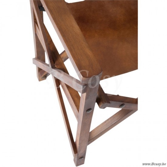 J Line Jline Direct Chair Pliable Wood Leather Cognac Xx director chairs