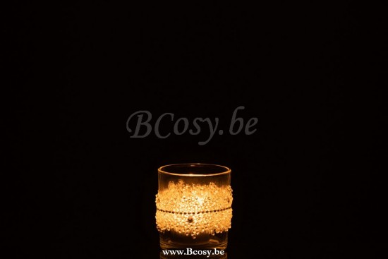 photophores Jolipa Jline Photophore Glace Diamant Lignes Verre Transparent Small