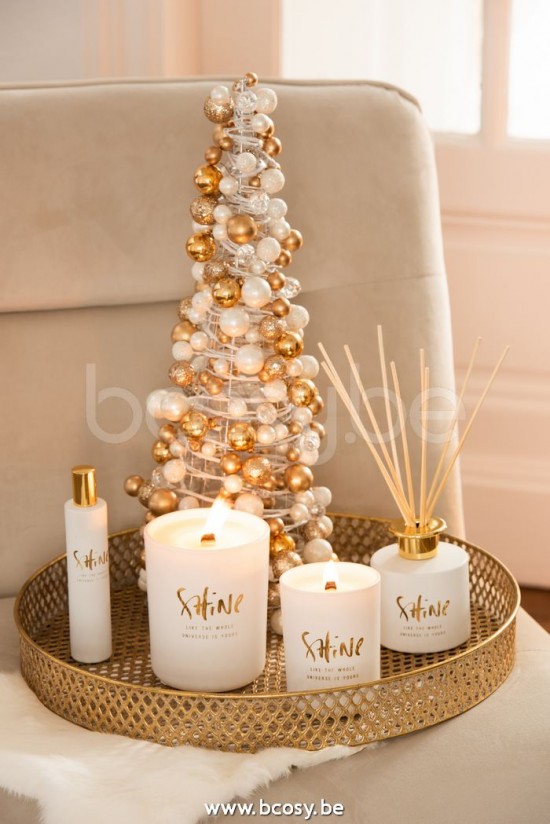 Jline Cono Mini Bolas De Navidad Crudo Oro Large