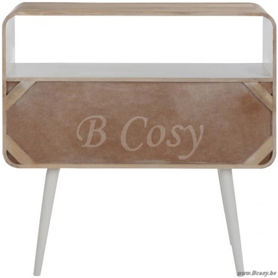 J Line Jline Console 3Lade Retro Hout Naturel Wit 105X35X100Cm