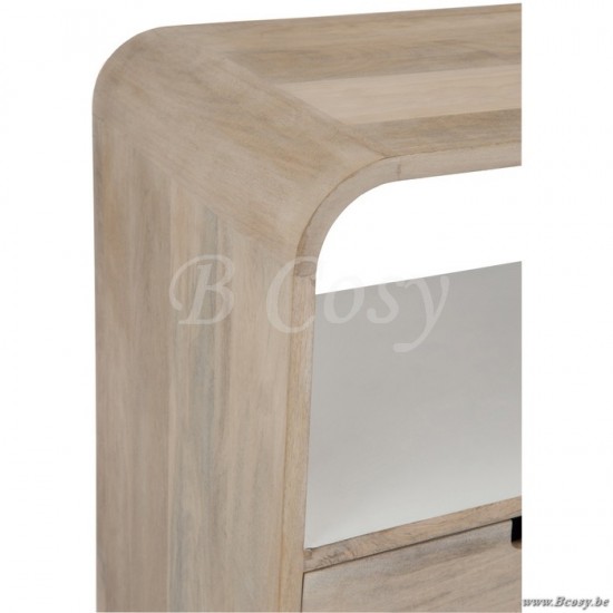 J Line Jline Konsole 3 Laden Retro Holz Naturell Weiss 105X35X100Cm konsolen endtische