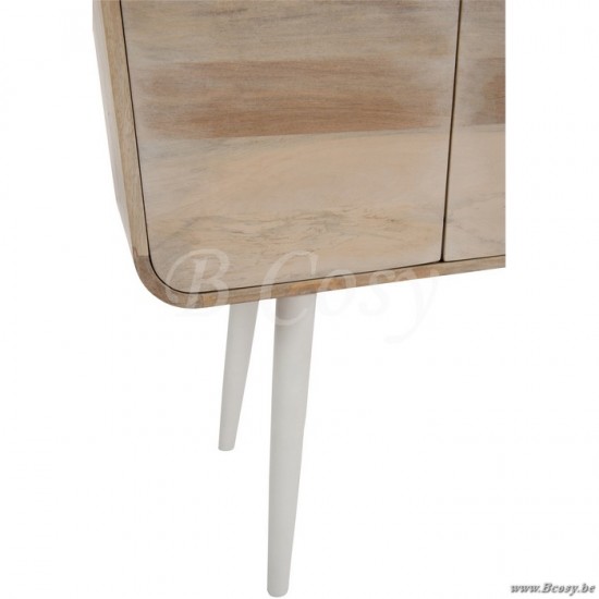 Jline console 3 tiroirs retro bois naturel et blanc 105x35x100cm