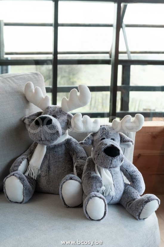 Jline Alce Bufanda Peluche Gris Blanco Large