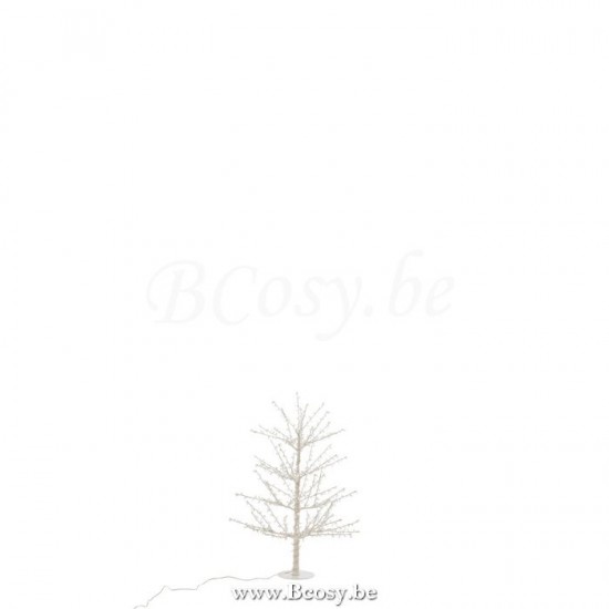 J Line 6830 Boom Kaal Led Parel Metaal Wit Small 120H kerstbomen