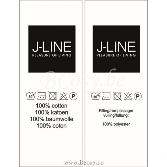 coussins Jolipa Jline Coussin Ourlet Coton Blanc Gris 45X45Cm