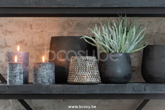 J Line Jline Portavasi Irregolare Rugoso Ceramica Nero Small Maceta Irregular Crudo Ceramica Negro Small