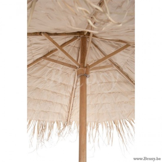 Grand Parasol Paille Naturel 250X250X270Cm ombrelles abris soleil Jolipa Jline Parasol Paille Naturel Large