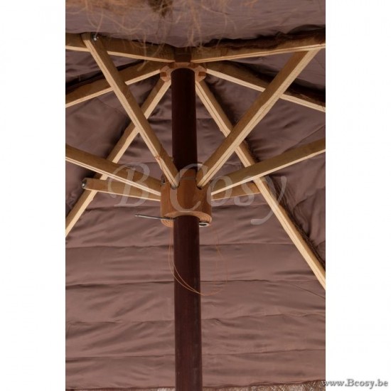 Parasol Feuille De Cocotier Marron 150X150X270Cm ombrelles abris soleil Jolipa Jline Parasol Feuilles De Cocotier Marron Small