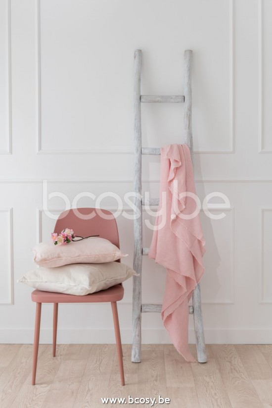 Jline Plaid Délavé Lin Rose 150X200Cm