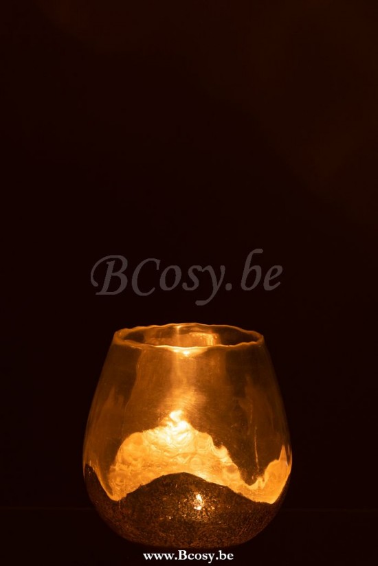 photophores Jolipa Jline Photophore Zoe Rond Verre Or Medium