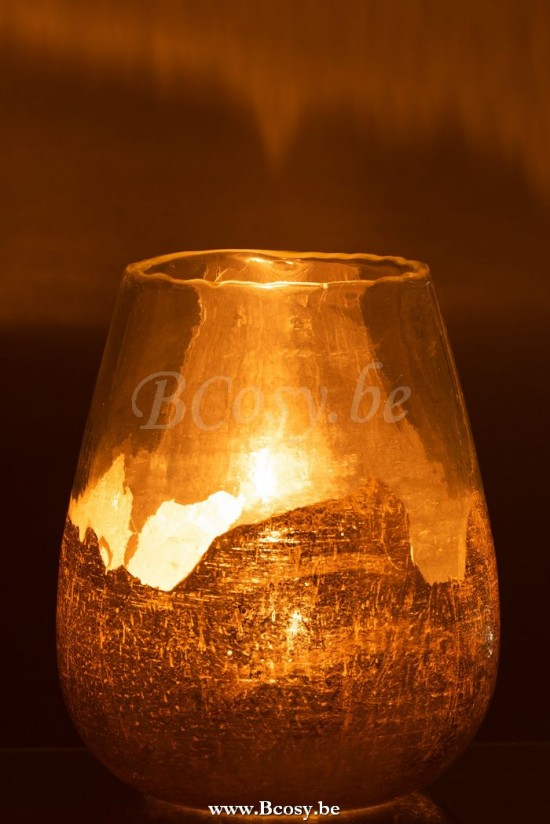 photophores Jolipa Jline Photophore Zoe Rond Verre Or Large