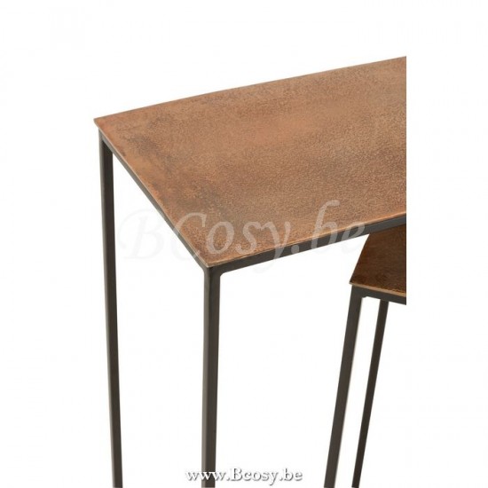 J Line Jline Set Van Twee Console Rechthoek Aluminium Roest