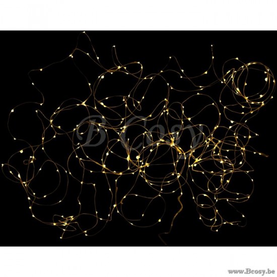 guirlandes suspendues Jolipa Jline Guirlande Luminaire Fil 30M Or 300 Led Blanc Chaud